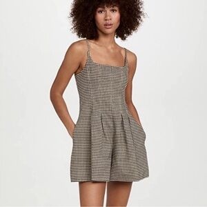 Rebecca Taylor Linen gingham check romper